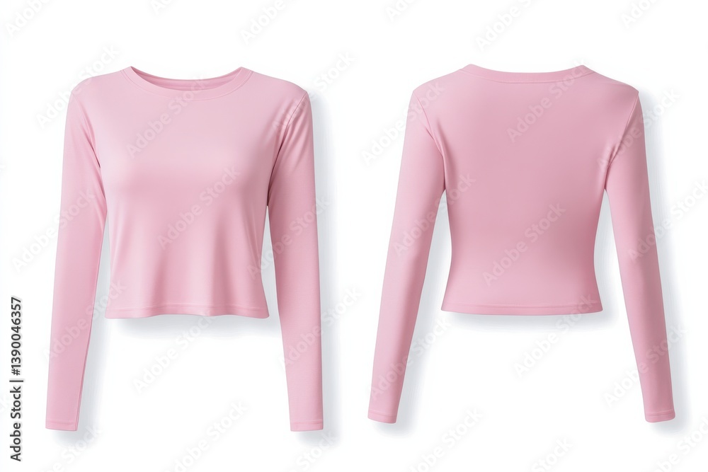 Aufkleber stylish long sleeve pink top showcasing simple design and versatile style suitable for various occas
