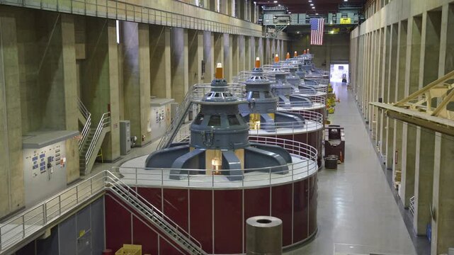 Large power generators, Hoover Dam, Arizona, Nevada, USA