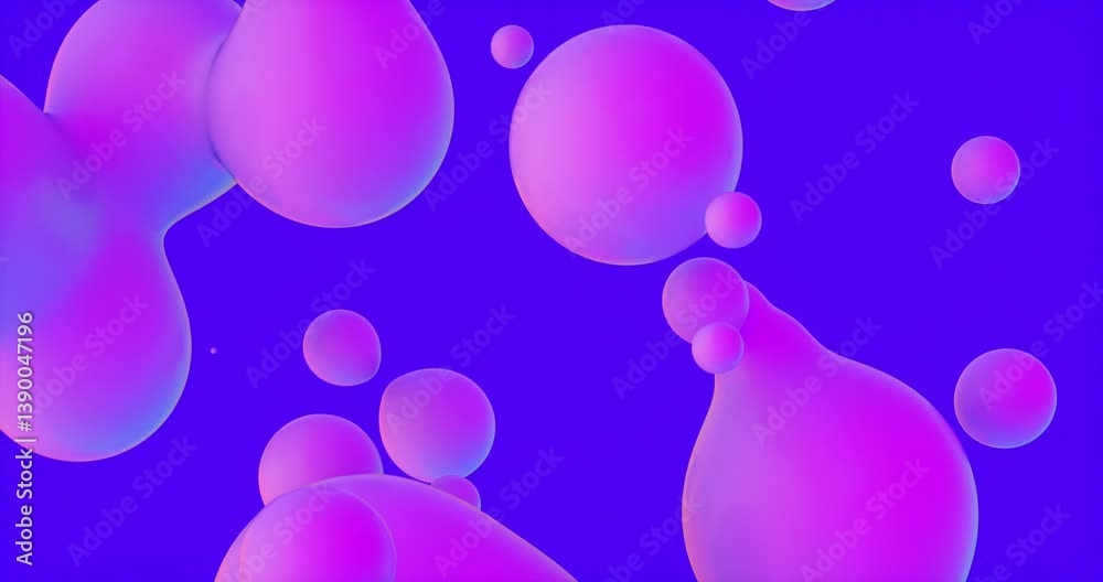 Aufkleber Abstract 3d art background with vibrant spheres floating. liquid blobs. soap bubbles.