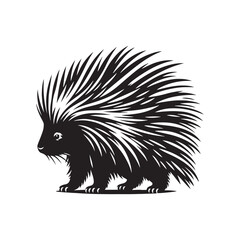 Porcupine Silhouette - Minimalist Porcupine Vector - Illustration of Porcupine - Wildlife silhouette.