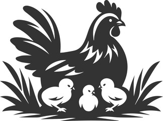 Hen silhouette vector