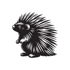 Porcupine Silhouette - Minimalist Porcupine Vector - Illustration of Porcupine - Wildlife silhouette.