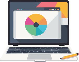 Laptop with Color Wheel — Design App Icon