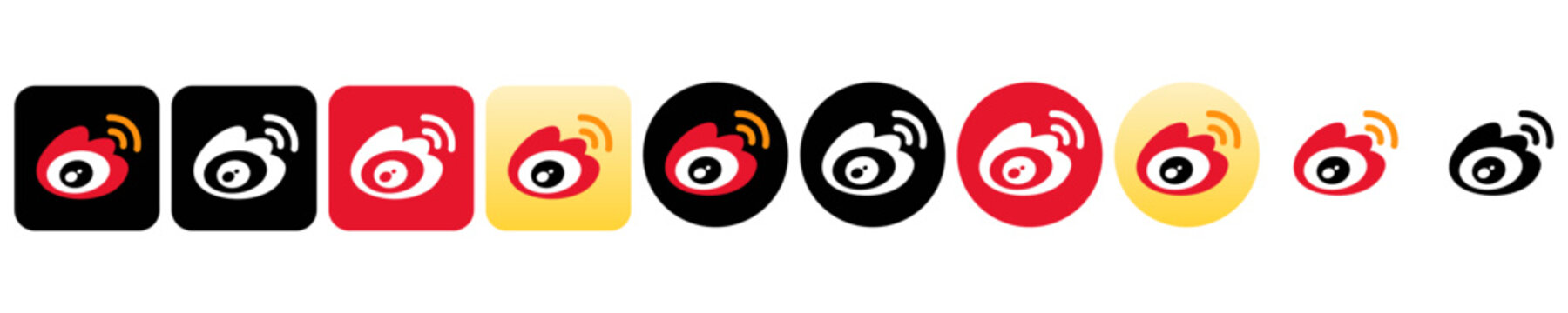 Sina Weibo icon set vector file