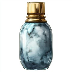Captured beautifully, this decorative vial evokes a sense of coastal serenity and opulent detail, an elegant accent for lifestyle shoots, artistic presentations, or branding concepts.