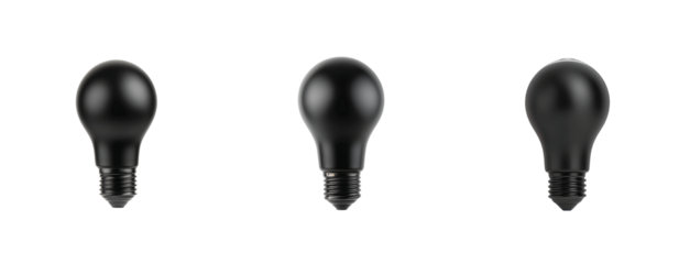 black bulbs aligned in a row showcasing a modern and sleek design with shine