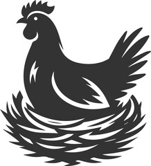 Hen silhouette vector