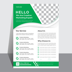 Flyer trendy template for corporate business colorful promotion business, annual report, vector template, creative and modern poster design with green color and simple professional. 