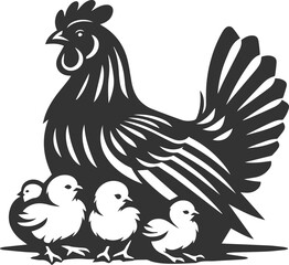 Hen silhouette vector