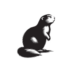 Prairie Dog Silhouette - Minimalist Prairie Dog Vector - Illustration of Prairie Dog .