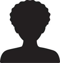 Minimalist Afro Profile Icon Silhouette Vector | Black and White | Cultural Diversity | Faceless Identity