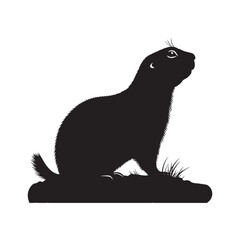 Prairie Dog Silhouette - Minimalist Prairie Dog Vector - Illustration of Prairie Dog .