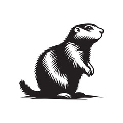 Prairie Dog Silhouette - Minimalist Prairie Dog Vector - Illustration of Prairie Dog .