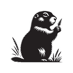 Obraz premium Prairie Dog Silhouette - Minimalist Prairie Dog Vector - Illustration of Prairie Dog .