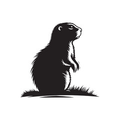 Prairie Dog Silhouette - Minimalist Prairie Dog Vector - Illustration of Prairie Dog .