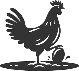 Hen silhouette vector