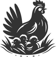 Hen silhouette vector