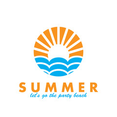 summer time icon vector illustration template design