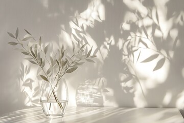 Elegant plant motif, delicate silhouette, clean and luxurious presentation
