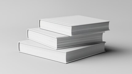 Stack of pristine white books conveying knowledge and educational concept