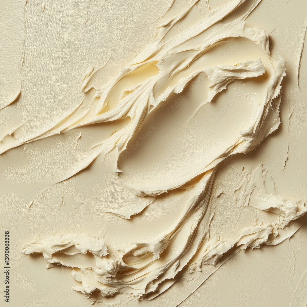Poster creamy butter texture spread across a surface highlighting its smoothness and richness