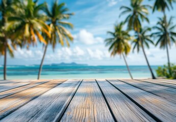 Fototapeta premium tropical beach with palm trees
