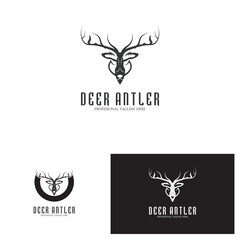 deer antler simple luxury logo and vector template
