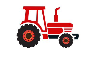 red tractor isolated on white