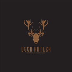 deer antler simple luxury logo and vector template