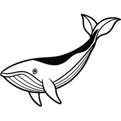 Obraz premium Vector illustration of a fish swimming in the ocean with marine life and underwater elements