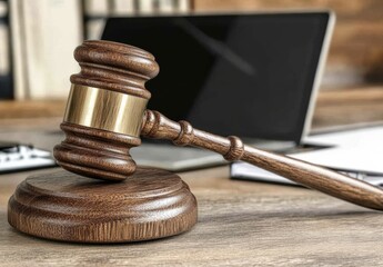 gavel and books