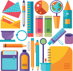 set of school supplies