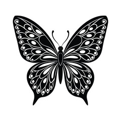 Butterfly Silhouette Icon &ndash; Black Clipart Image Isolated on White Background