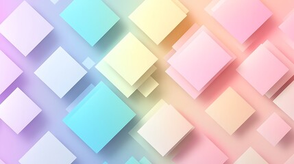 Pastel rainbow square pattern background.