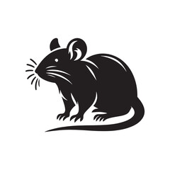 Minimalist Rat Silhouette - Rat Illustration - Rat Vector - Rat Design.
