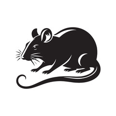 Minimalist Rat Silhouette - Rat Illustration - Rat Vector - Rat Design.