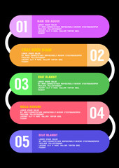 6 steps corporate web background in minimalist style with numbers and text for information and steps