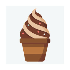 Delicious gourmet chocolate ice cream vector  art illustration