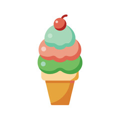 Delicious gourmet chocolate ice cream vector  art illustration