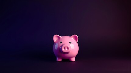 Piggy Bank of Future: A charming pink piggy bank stands solitary, inviting viewers to reflect on the importance of saving, embodying financial planning and security with a touch of playful optimism.