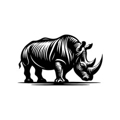 Rhinoceros Silhouette - Minimalist Design of Rhinoceros - Vector of Rhinoceros - Rhinoceros Illustration.