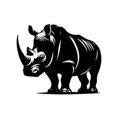 Obraz premium Rhinoceros Silhouette - Minimalist Design of Rhinoceros - Vector of Rhinoceros - Rhinoceros Illustration.