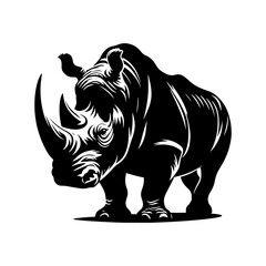 Rhinoceros Silhouette - Minimalist Design of Rhinoceros - Vector of Rhinoceros - Rhinoceros Illustration.