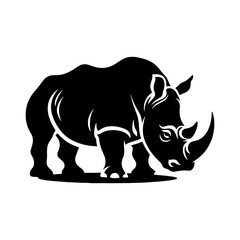 Rhinoceros Silhouette - Minimalist Design of Rhinoceros - Vector of Rhinoceros - Rhinoceros Illustration.