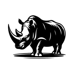 Rhinoceros Silhouette - Minimalist Design of Rhinoceros - Vector of Rhinoceros - Rhinoceros Illustration.