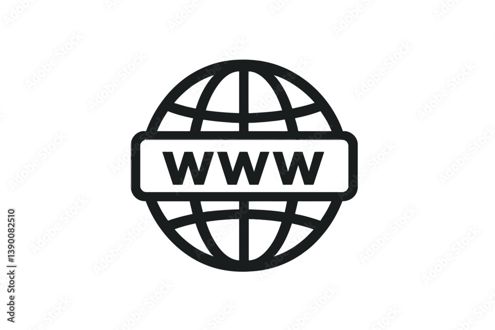 Leinwandbilder Vector icon of a globe with a www label representing global connectivity and the internet's role in communication