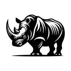 Rhinoceros Silhouette - Minimalist Design of Rhinoceros - Vector of Rhinoceros - Rhinoceros Illustration.