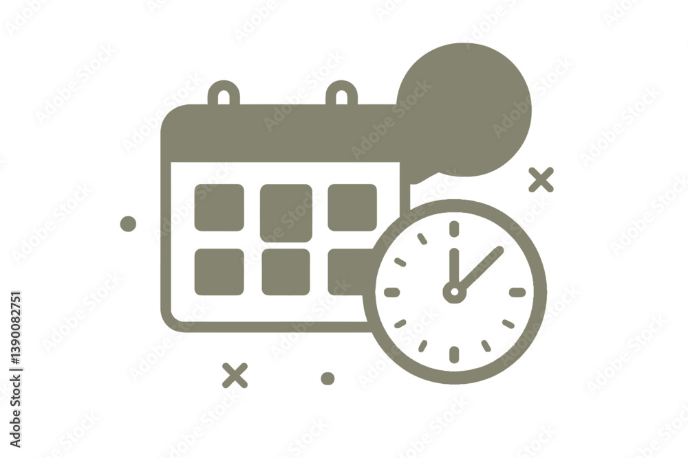 Aufkleber scheduling and time management vector icon for planning activities and events effectively