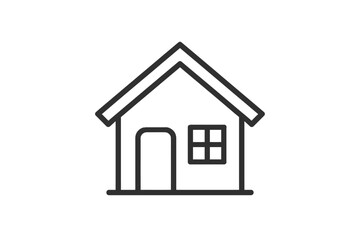 Obraz premium Simple line vector icon of a house with a door and window design suitable for various digital applications and graphics