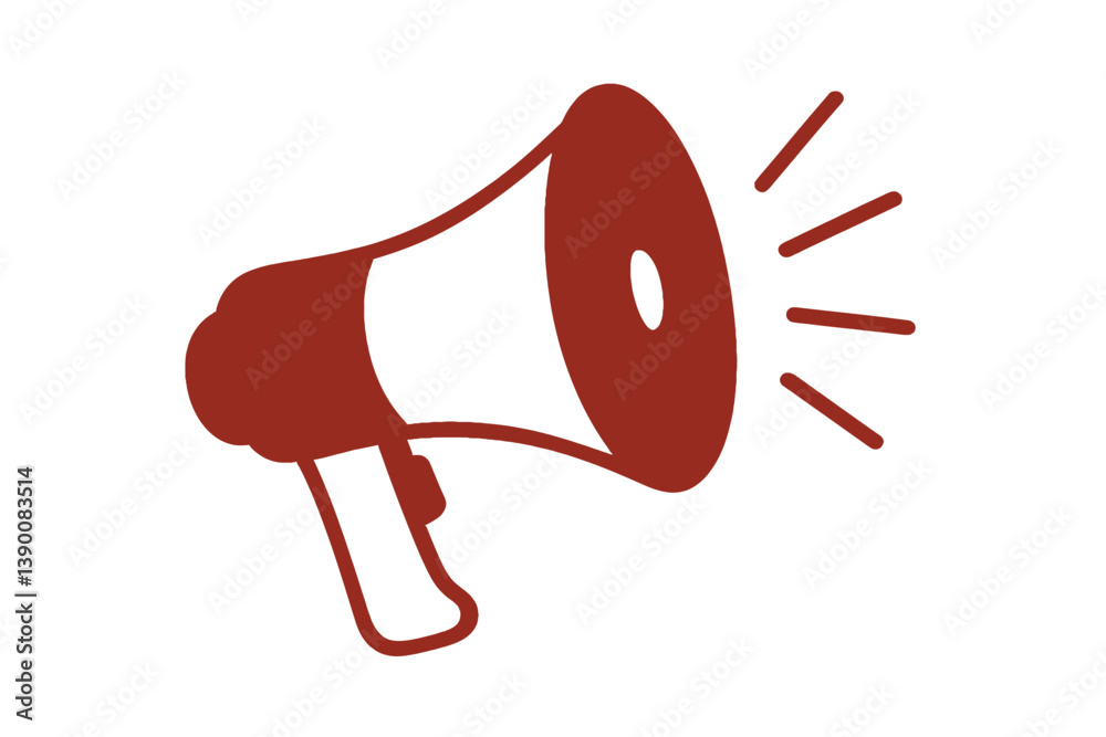 Poster megaphone icon used for communication and announcements in various settings including events and gat